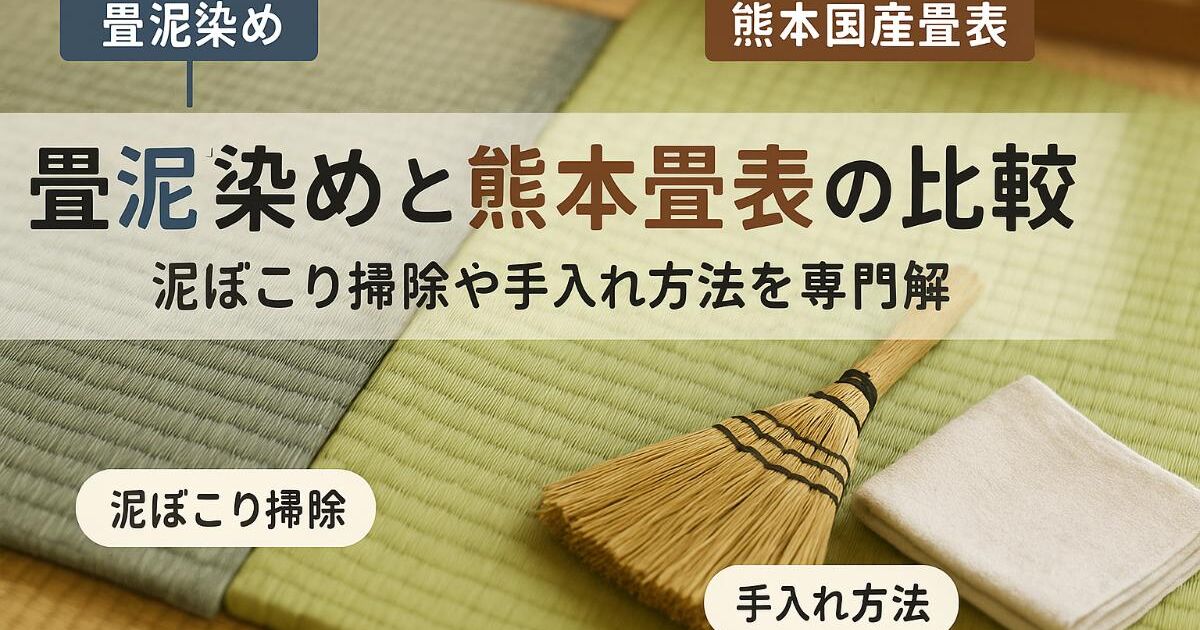 畳泥染めの特徴と熊本国産畳表のメリット比較！泥ぼこり掃除や手入れ